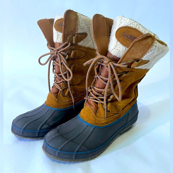Khombu Maya Suede Duck Boot with Knit Upper, Women’s Size 6 - Picture 1 of 6